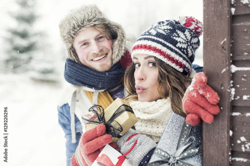 Fototapeta premium Weihnachten Paar