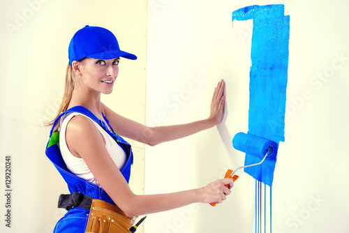 blue wall painting