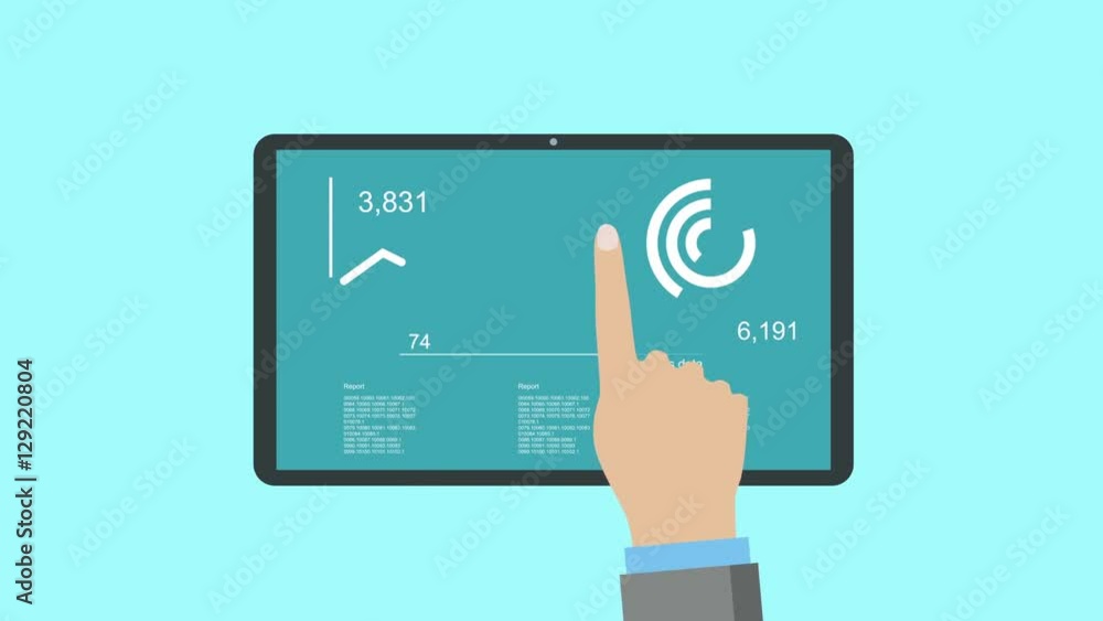 Business analytic graph report on tablet computer. Ultra High Definition 4K video animation. Business analytic graph report on tablet computer. Ultra High Definition 4K video animation.