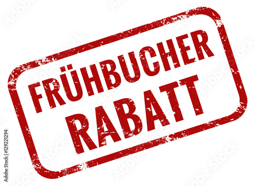 Frühbucher Rabatt Stempel rot