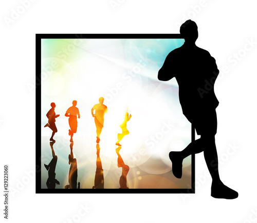 Marathon runner. Vector illustration