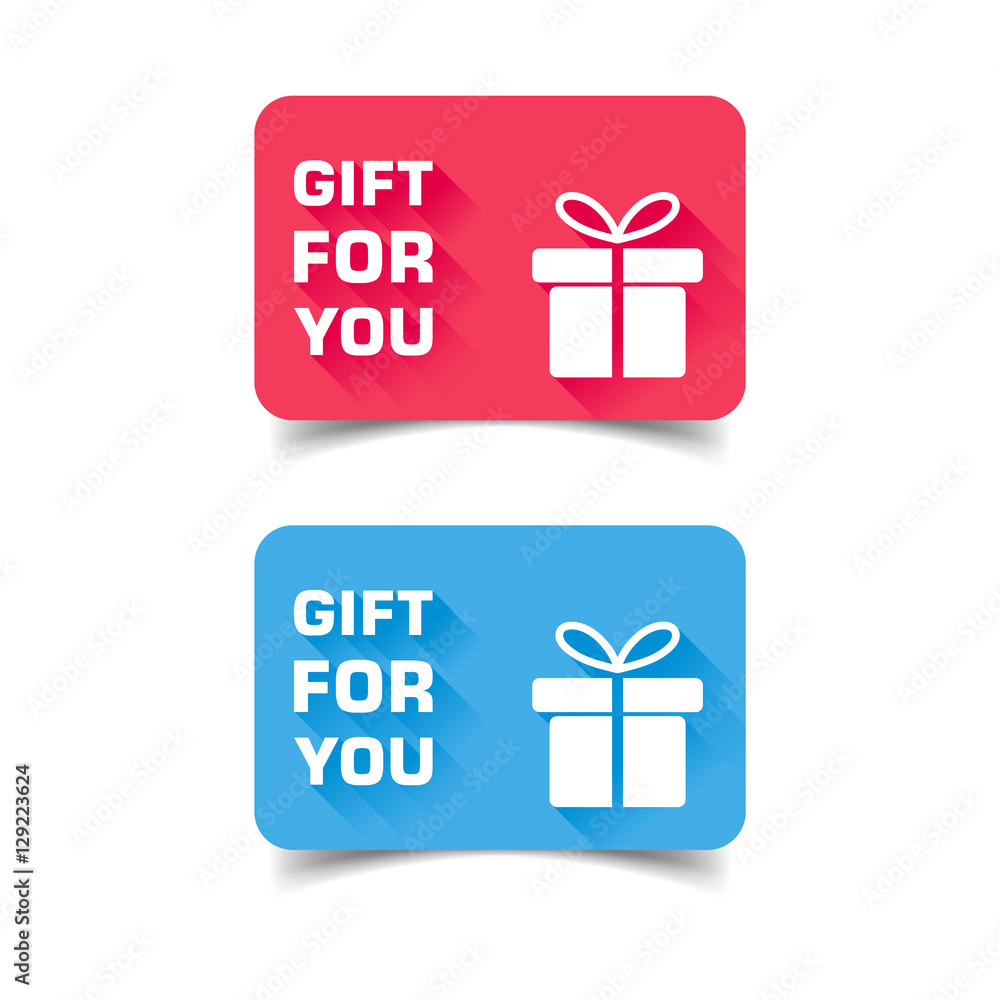 Gift card. Discount coupon. Flat vector illustration Gift card. Discount coupon. Flat vector illustration