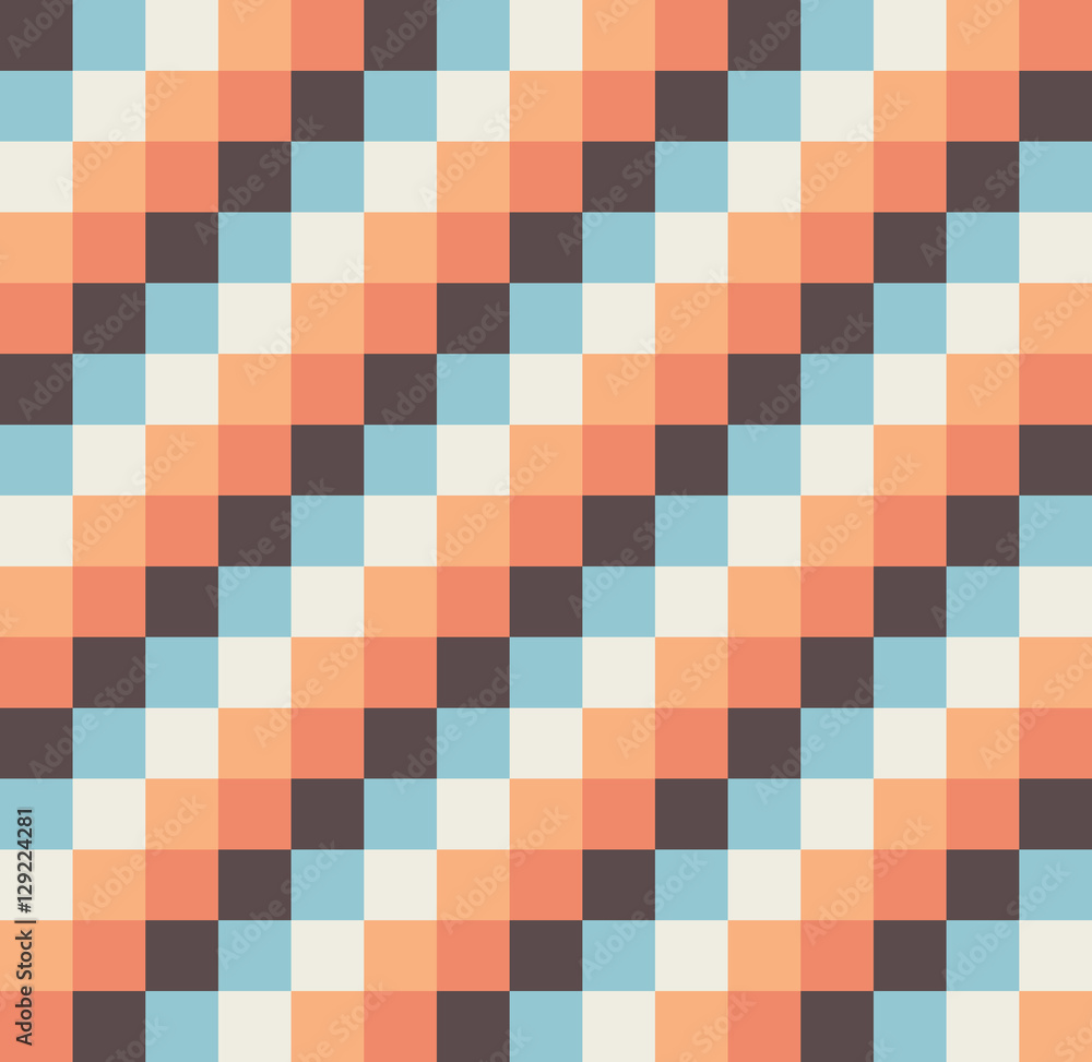 Fototapeta premium Abstract Geometric Vintage Background With Colorful Squares