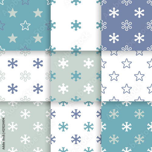 Set of Scandinavian trend seamless pattern. Minimalistic vector seamless pattern perfect for wallpaper, textil cotton print, bed linen, holiday package or wrapping paper.