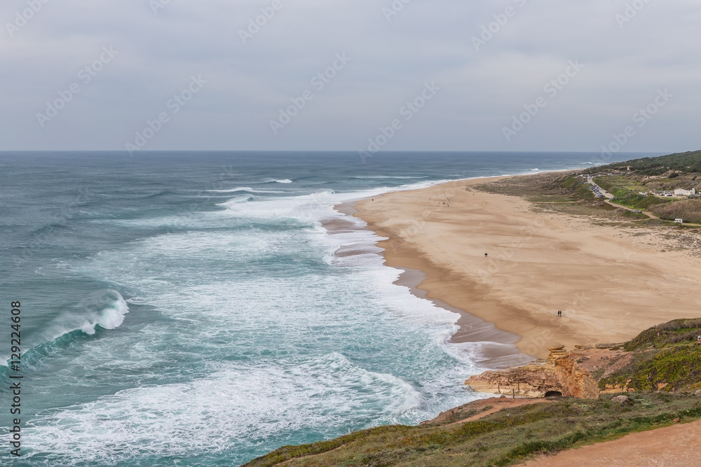 The waves on the shores of Nazare.