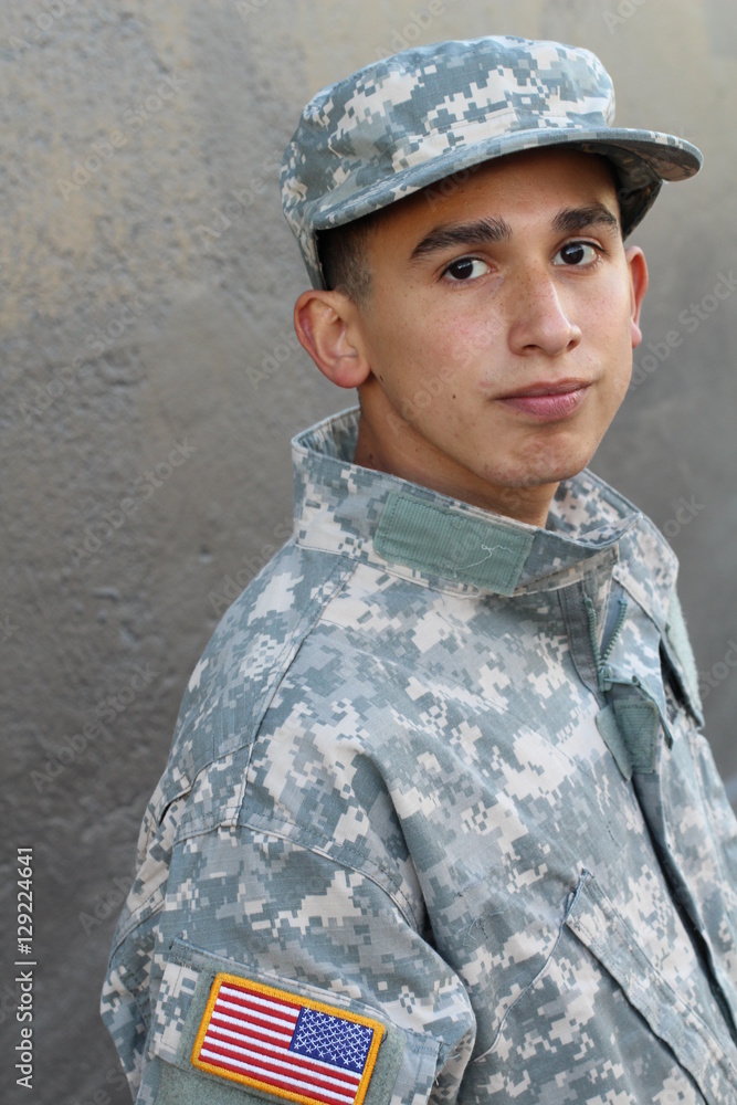 Young military ethnic army male Young military ethnic army male