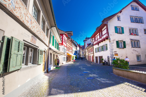 Old city center of Stein am Rhein village with colorful old houses © Eva Bocek