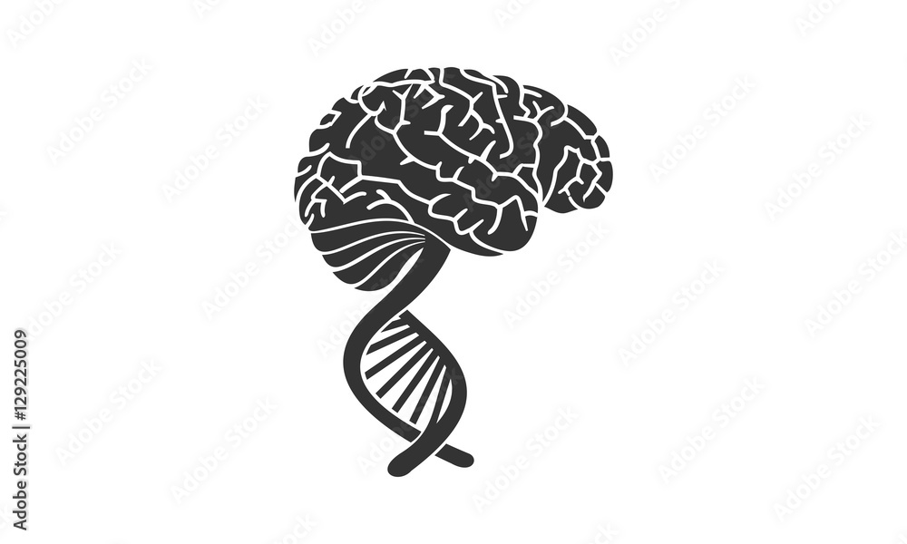 Human brain icon in cartoon style isolated on white background. Human ...
