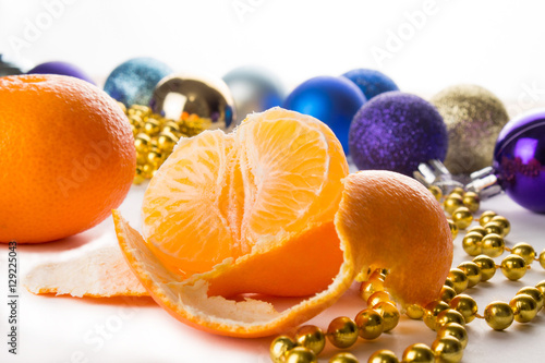Bilde på lerret purified tangerines with Christmas decorations