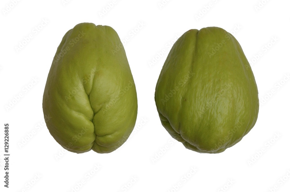 Two isolated chow chow fruit Two isolated chow chow fruit