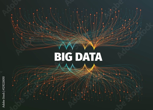 big data background vector illustration. Information streams. Future technology photo