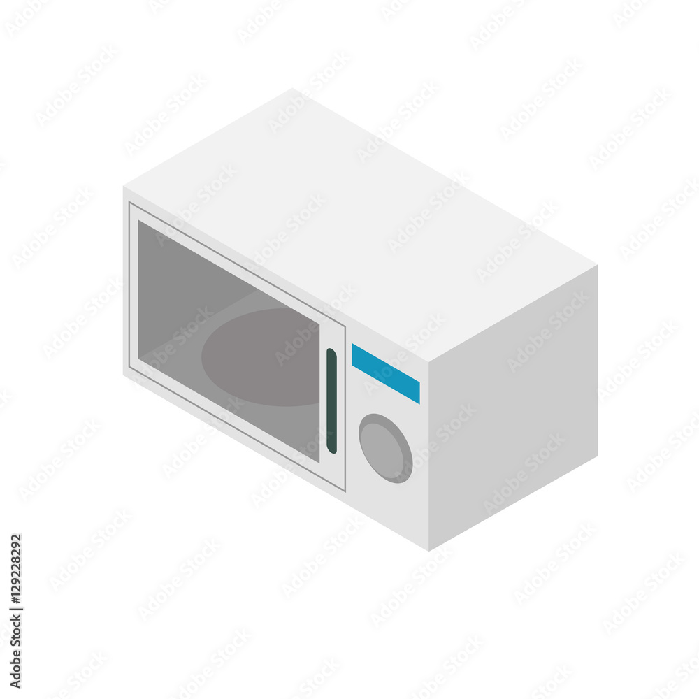Obraz premium Microwave isometric design. The device for heating food isolated 3d object. vector illustration