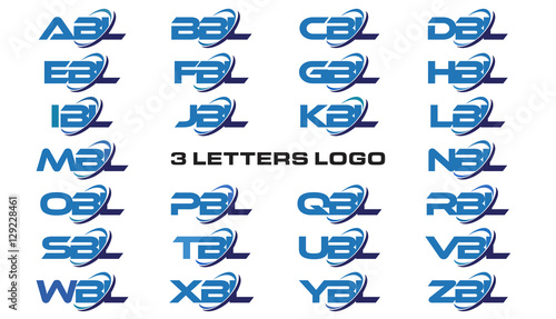 3 letters modern generic swoosh logo ABL, BBL, CBL, DBL, EBL, FBL, GBL, HBL, IBL, JBL, KBL, LBL, MBL, NBL, OBL, PBL, QBL, RBL, SBL,TBL, UBL, VBL, WBL, XBL, YBL, ZBL photo