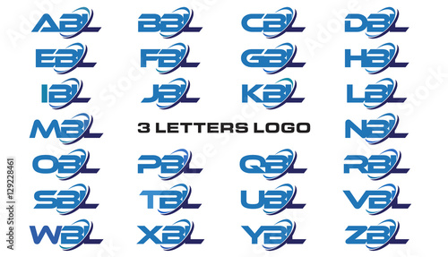 3 letters modern generic swoosh logo ABL, BBL, CBL, DBL, EBL, FBL, GBL, HBL, IBL, JBL, KBL, LBL, MBL, NBL, OBL, PBL, QBL, RBL, SBL,TBL, UBL, VBL, WBL, XBL, YBL, ZBL