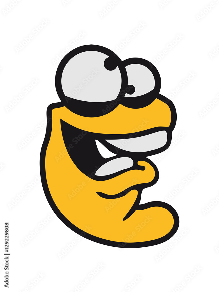 Confused worm head creep crazy comic cartoon face laugh crazy funny logo  design silly comic Stock Illustration | Adobe Stock