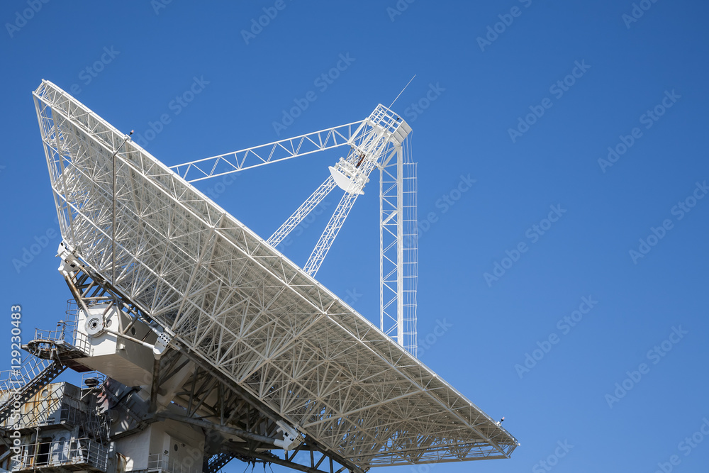 Radio telescope. Antenna for space exploration, research and development space flight.
