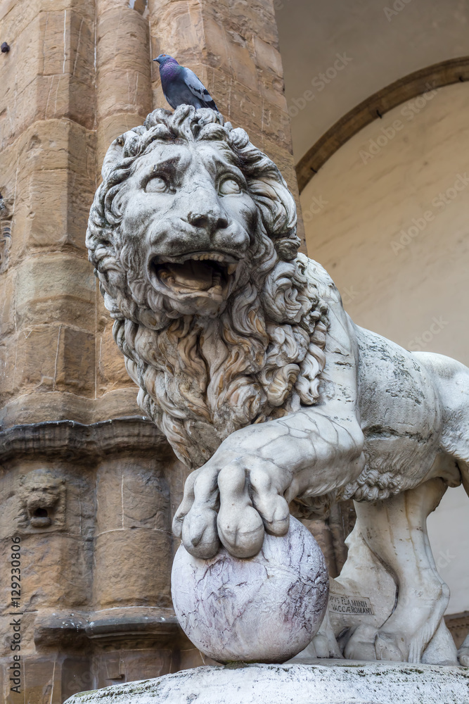 historic Lion sculpture in Florence, Italy