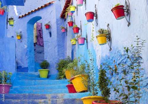 Architectural detail in the old Medina of Chefchaouen, Morocco, Africa © Rechitan Sorin