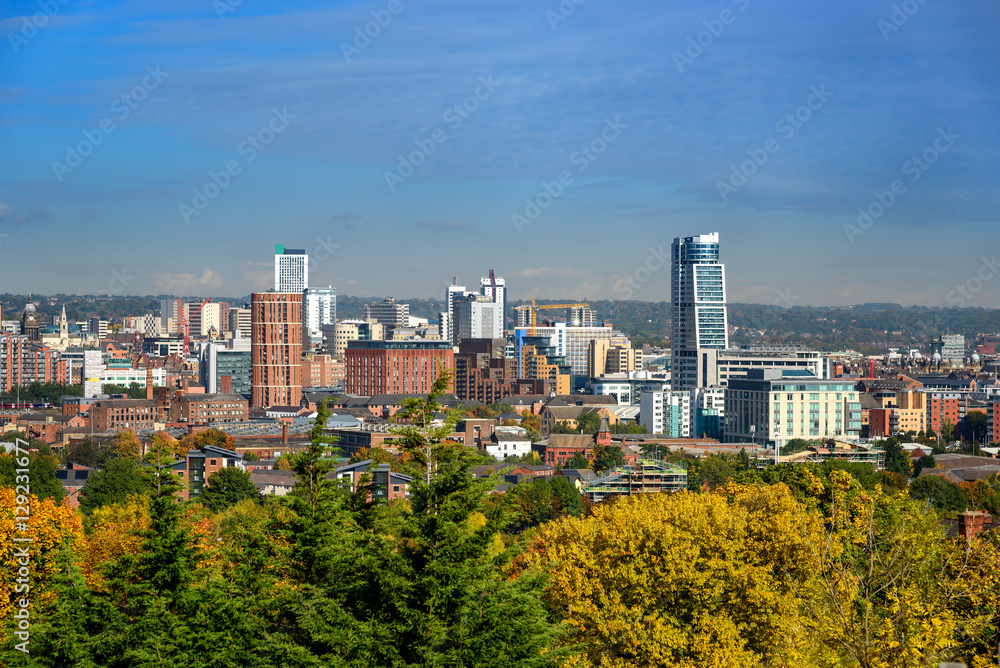 Leeds skyline,Yorkshire England UK - obrazy, fototapety, plakaty 