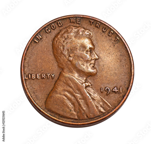 old pockmarked 1941 US penny