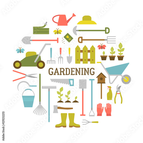 Gardening tools set.