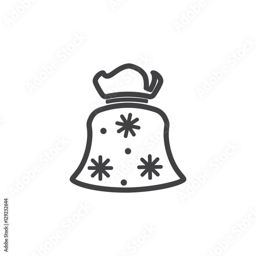Santa sack icon on the white background. New year set of icons. Christmas holidays