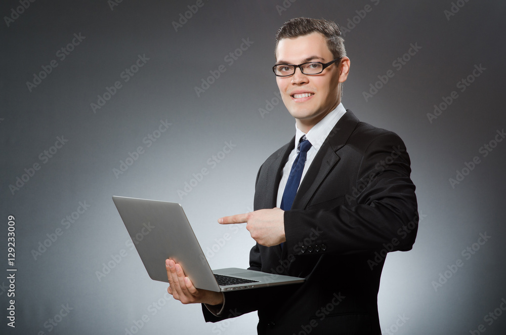 Man with laptop in business concept Man with laptop in business concept