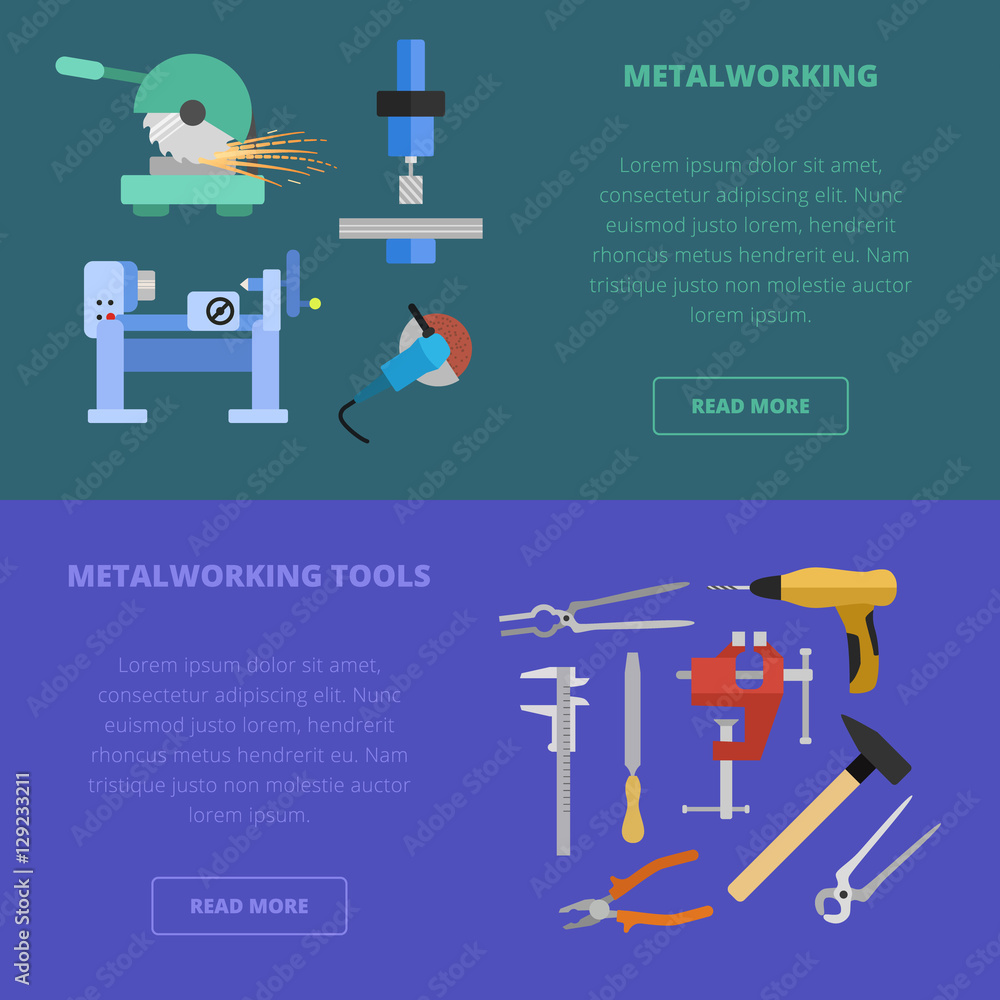 Vector metalworking concept. Vector metalworking concept.