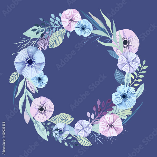 Vector watercolor flowers.