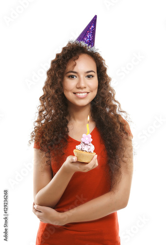 Beautiful African girl with...