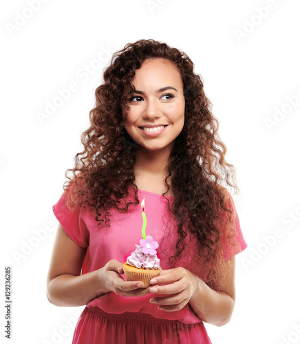 Beautiful African girl with...