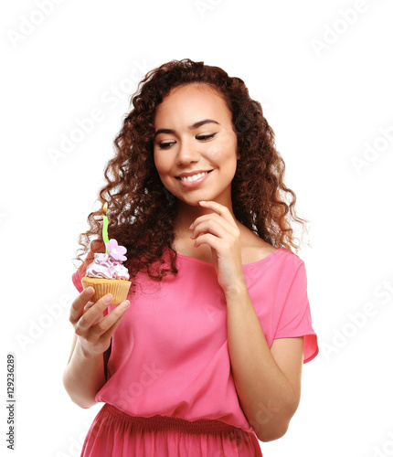 Beautiful African girl with...