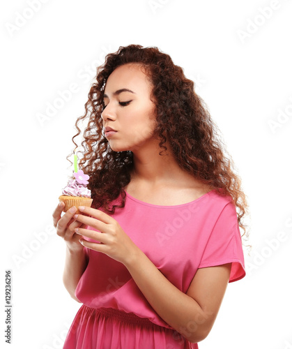 Beautiful African girl with...