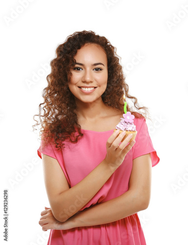 Beautiful African girl with...