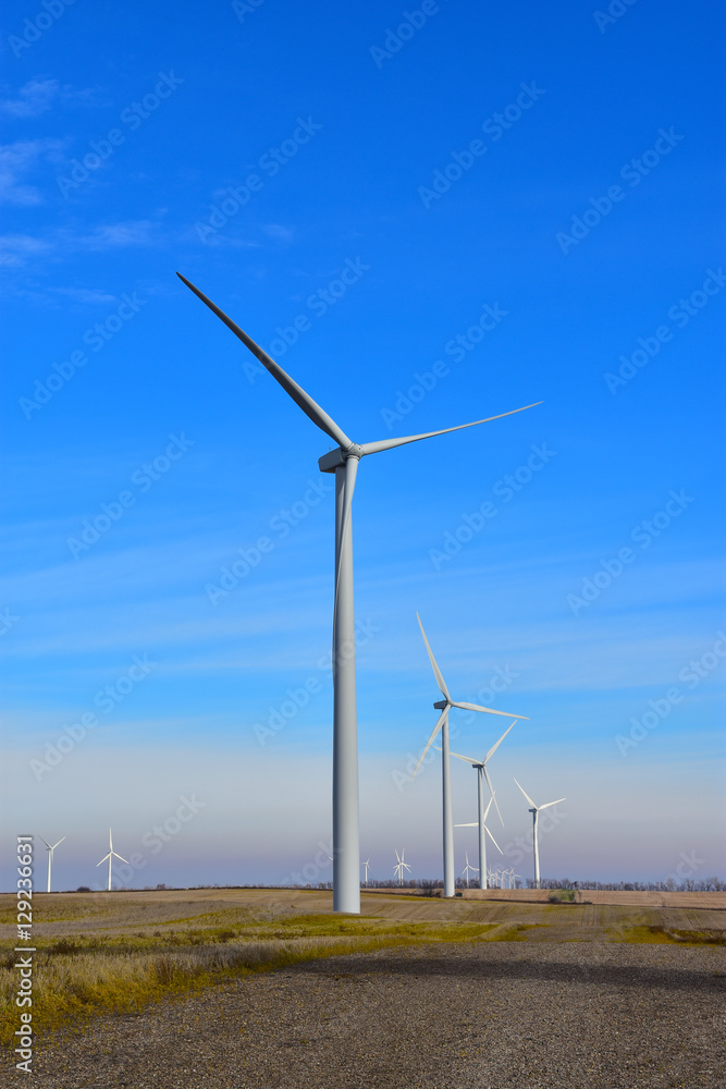 Wind farms generating clean renewable energy in North Dakota. Wind farms generating clean renewable energy in North Dakota.