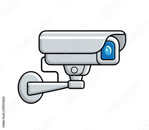 Video surveillance security camera icon isolated.