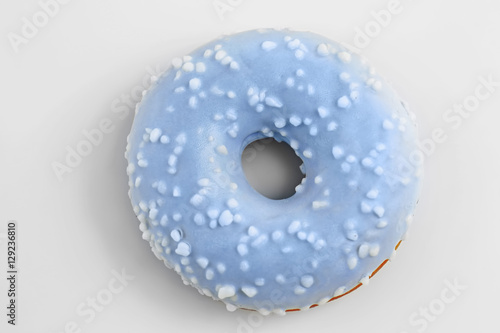 Tasty donut on white background