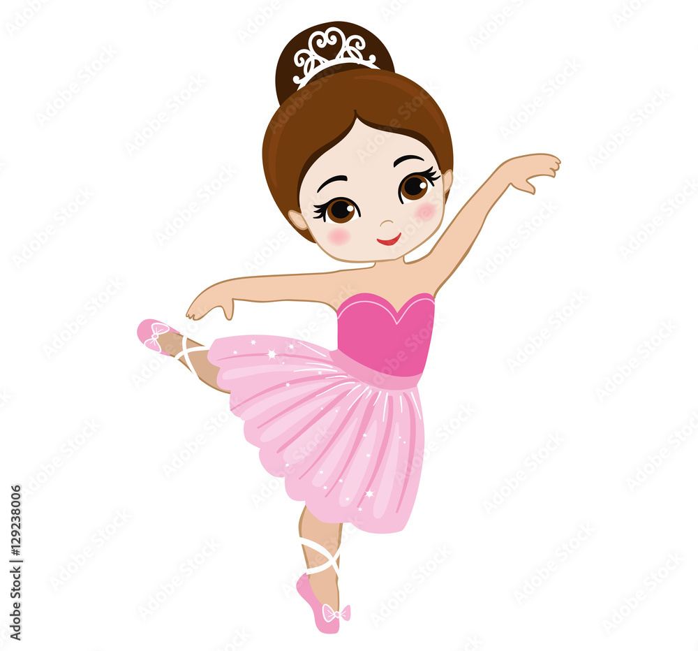 Vector illustration of cute little ballerina. Vector illustration of cute little ballerina.