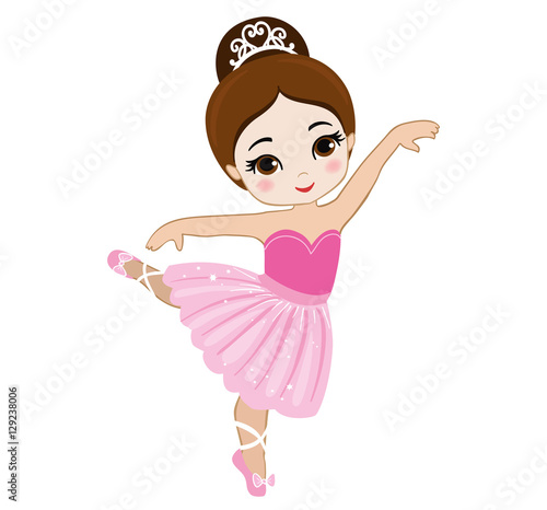 Vector illustration of cute little ballerina.