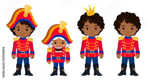 Christmas Nutcrackers. Vector illustration isolated on white background.
