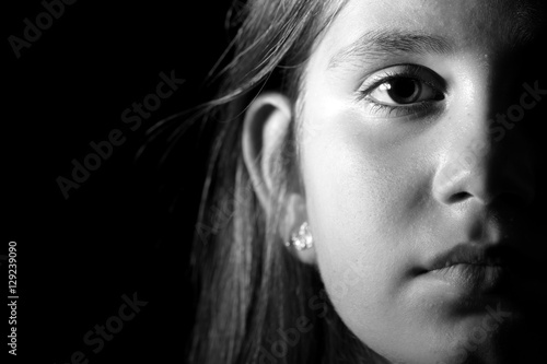 Little girl portrait monochrome