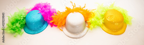 Feather Boa with Colourful Top Hats 
