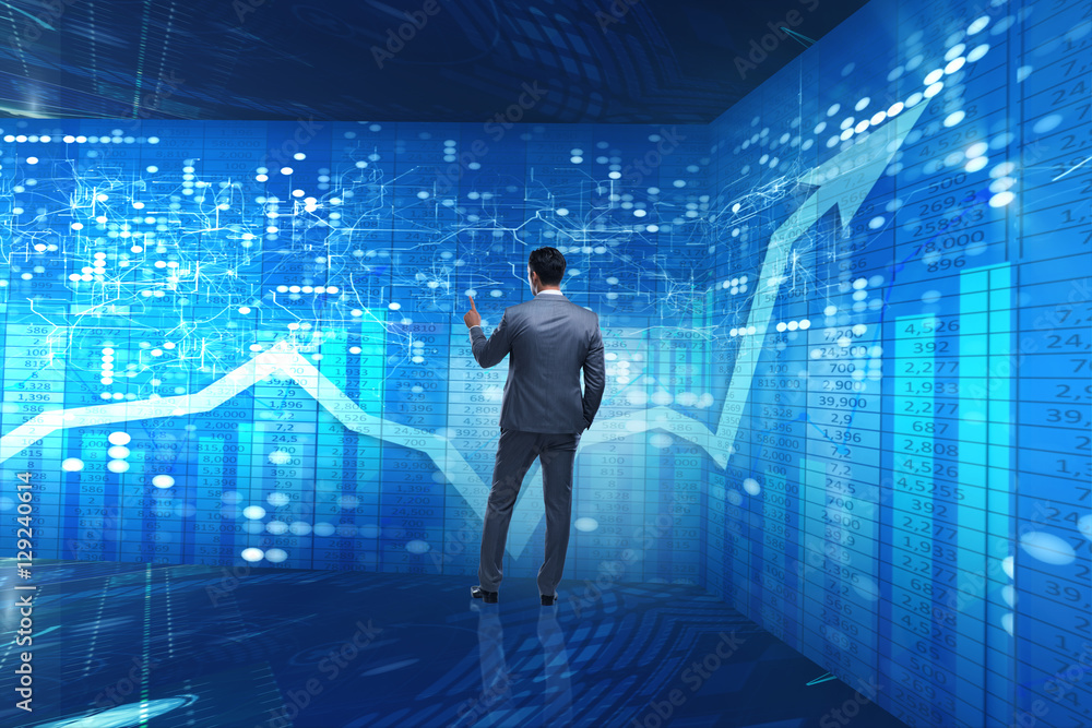 Man in stock trading business concept Man in stock trading business concept