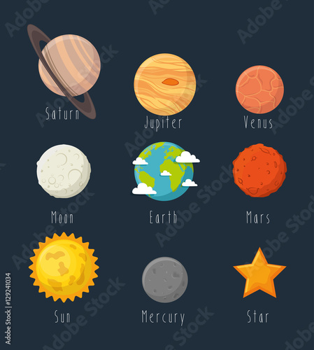 universe planets space concept vector illustration design