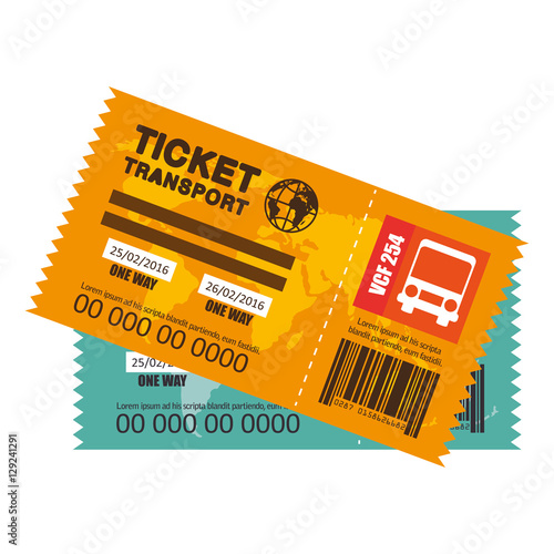 ticket travel bus icon vector illustration design