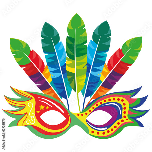 mask carnival celebration icon vector illustration design