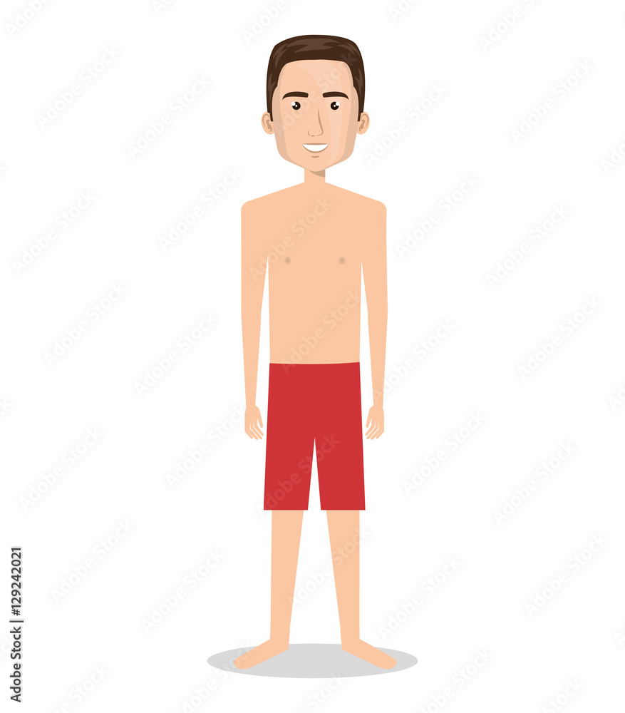 Fototapeta premium person charcter with Swimwear vector illustration design