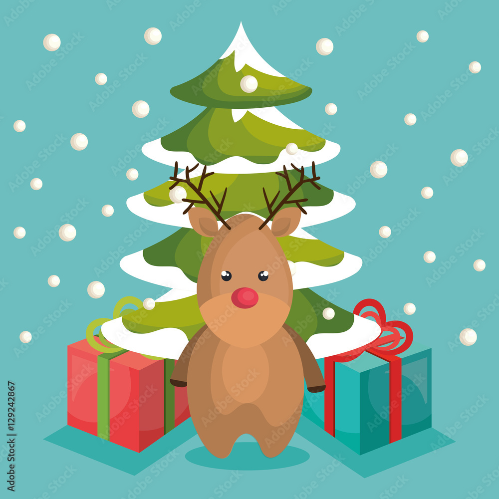 reindeer character christmas icon vector illustration design reindeer character christmas icon vector illustration design