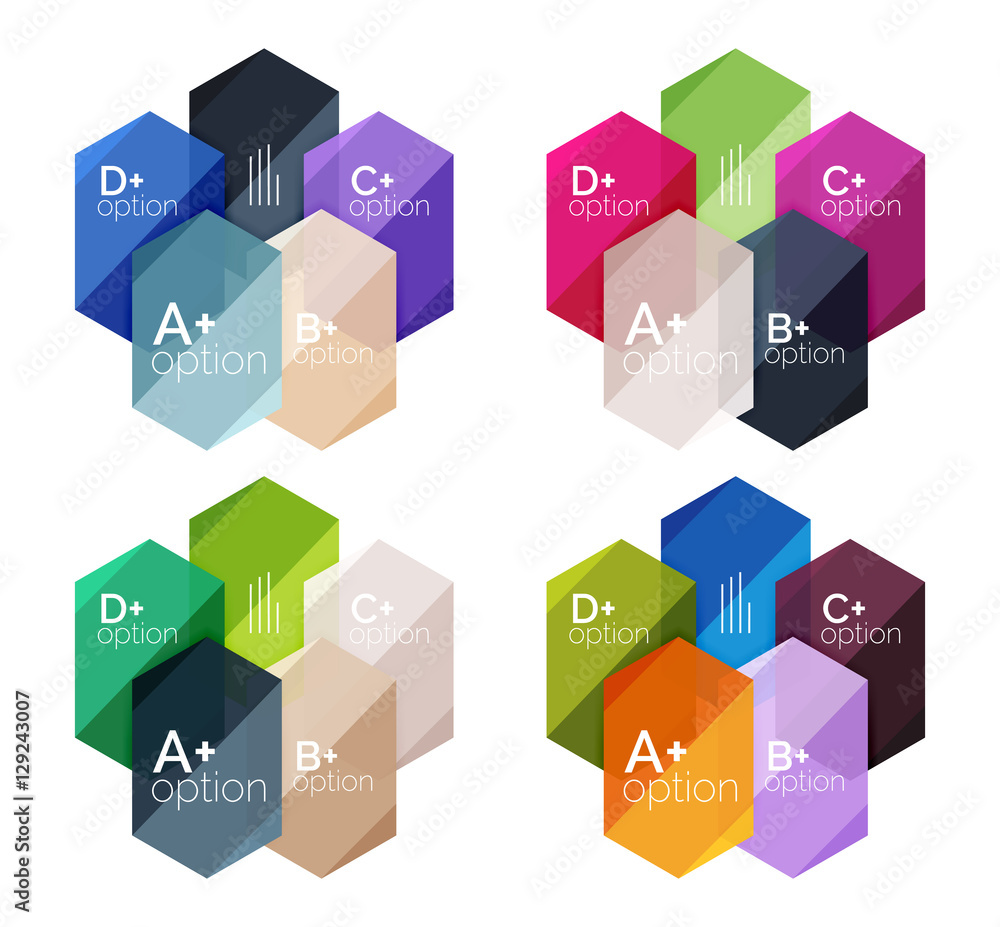 Geometric option infographic templates Geometric option infographic templates
