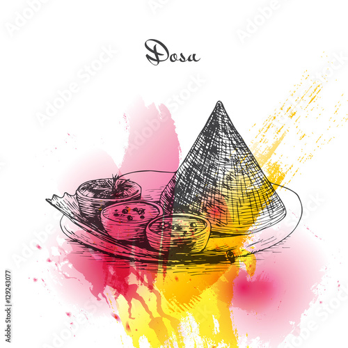 Momos watercolor effect illustration.